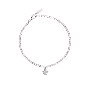 Mabina Tennisarmband Kleeblatt Silber 925 Zirkonia...