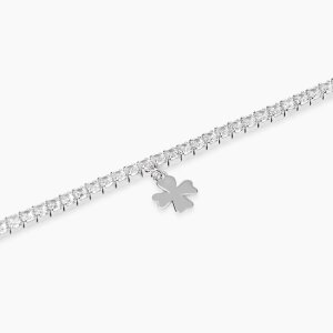 Mabina Tennisarmband Kleeblatt Silber 925 Zirkonia...