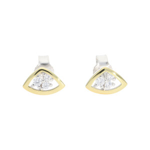 Ohrstecker Silber 925 Gold plattiert Zirkonia...
