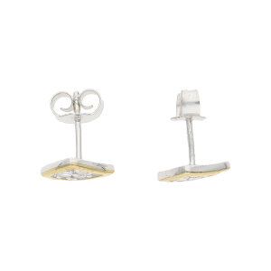 Ohrstecker Silber 925 Gold plattiert Zirkonia...