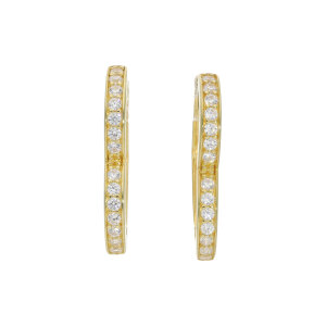 Herz Creolen Silber 925 Gold plattiert Zirkonia...