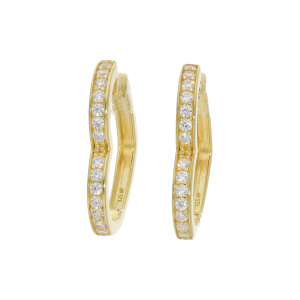 Herz Creolen Silber 925 Gold plattiert Zirkonia...