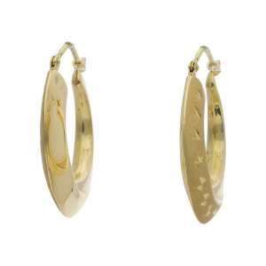 Creolen Damen leicht Gold 585 Matt, Glanz Second Hand...