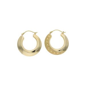 Creolen Damen leicht Gold 585 Matt, Glanz Second Hand...