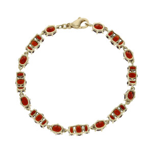 Damen Armband Gold 333 Granat Second Hand 25326393...