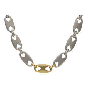 Herren Kette Handarbeit Palladium Gold Brillant Second...
