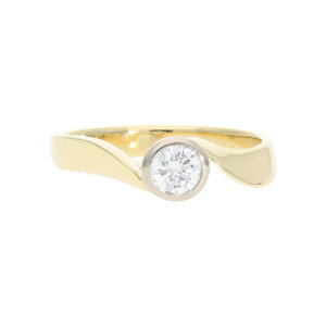 Diamantring Gold 750 Unikat mit Lupenreinen Brillant 0,50...