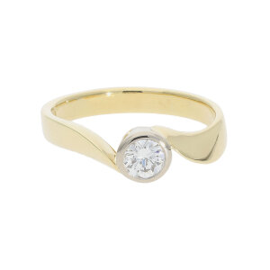 Diamantring Gold 750 Unikat mit Lupenreinen Brillant 0,50...