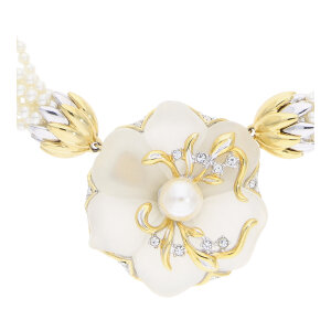 Modeschmuck Perlenkette vergoldete Schließe und...