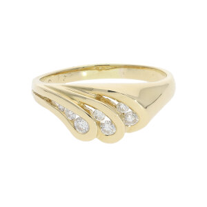 Damenring Diamant Gr. 62 Gold 585 ca. 0,23 ct Brillant...