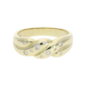 Damenring Gold 585 Gr.62 Brillanten 0,19 Carat Second...
