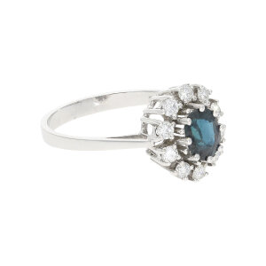 Cockail Ring Saphir Brillanten Weißgold 585 Second...