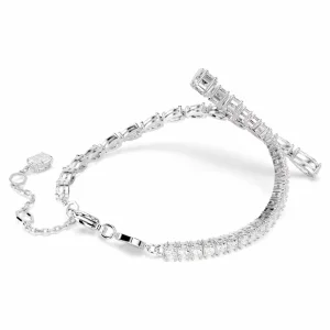 Swarovski Matrix Armband 5693154 Verschiedene Schliffe, Weiß, Rhodiniert