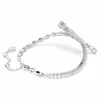 Swarovski Matrix Armband 5693154 Verschiedene Schliffe, Weiß, Rhodiniert