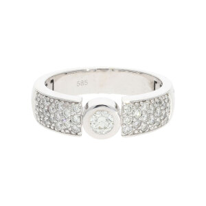 Diamantring Damen Weißgold 585 Lupenrein Brillant...