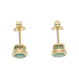 Smaragd Ohrstecker Gold 585 Smaragd ca. 7x5 mm Second...