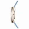 Swarovski Imber oval Uhr 5717539 Schweizer Produktion, Lederarmband, Blau, Champagne-vergoldetes Finish