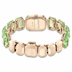 Swarovski Uhr 5729842 Armband im Oktagon-Schliff, Grün, Champagne-vergoldetes Finish
