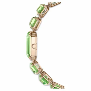 Swarovski Uhr 5729842 Armband im Oktagon-Schliff, Grün, Champagne-vergoldetes Finish