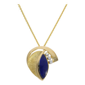 Ketten Anhänger Damen Lapislazuli Gold 375 Second...
