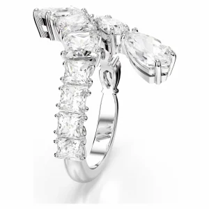 Swarovski Matrix Ring 5705763 Verschiedene Schliffe, Weiß, Rhodiniert, Größe 58