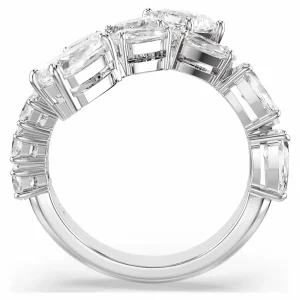 Swarovski Matrix Ring 5705763 Verschiedene Schliffe, Weiß, Rhodiniert, Größe 58