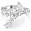 Swarovski Matrix Ring 5705763 Verschiedene Schliffe, Weiß, Rhodiniert, Größe 58