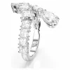 Swarovski Matrix Ring 5705763 Verschiedene Schliffe, Weiß, Rhodiniert, Größe 58