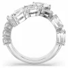 Swarovski Matrix Ring 5705763 Verschiedene Schliffe, Weiß, Rhodiniert, Größe 58
