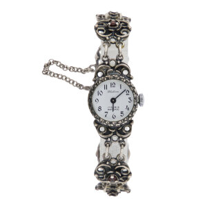Trachtenuhr echt Silber Granat Handaufzug Second Hand...