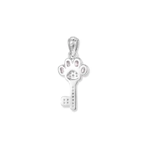 Seinerzeit Pink Paw Schlüssel Anhänger SZA-3998-492 Silber 925, Zirkonia