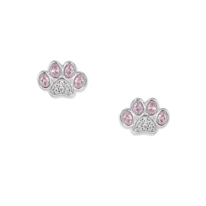 Seinerzeit Pink Paw Pfoten Ohrringe SZA-2998-492 Silber...