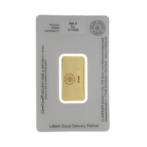 Goldbarren 5 Gramm Feingold 999,9 C.Hafner zertifiziert...