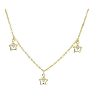 Sternen Collier 925 Silber gold plattiert JL16-05-0889...