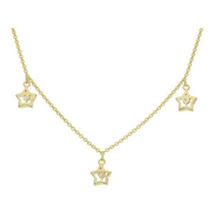 Sternen Collier 925 Silber gold plattiert JL16-05-0889...