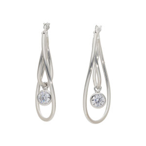 Doppelcreolen Damen Zirkonia 925 Silber JL16-06-0890...