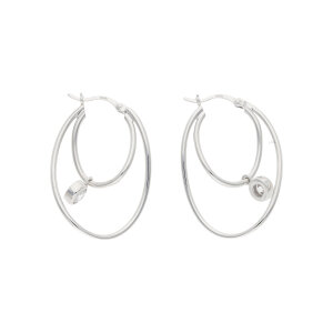 Doppelcreolen Damen Zirkonia 925 Silber JL16-06-0890...