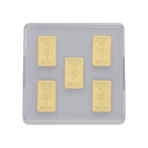 Goldbarren 999 Feingold 5 x 1 Gramm UnityBox...