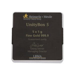 Goldbarren 999 Feingold 5 x 1 Gramm UnityBox...