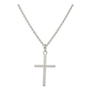 Kreuz Anhänger Silber 925 Zirkonia rhodiniert...