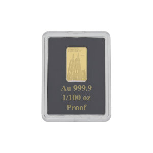 Goldbarren 1/100 Unze Feingold 999,9 Cologne Cathedral...