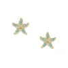 Seinerzeit Sully Aqua Seestern Ohrringe SZA-2960-476 Silber 925, Goldplattiert