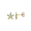 Seinerzeit Sully Aqua Seestern Ohrringe SZA-2960-476 Silber 925, Goldplattiert