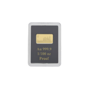 Goldbarren 1/100 Unze Aachen Feingold 999,9 MDM Deutsche...