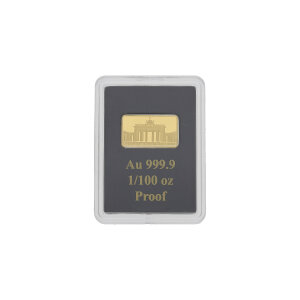 Goldbarren 1/100 Unze Feingold 999,9 Brandenburg Gate...
