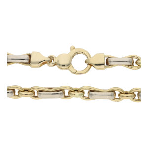 Halskette Gold 585 bicolor halbmassiv Second Hand wie neu...