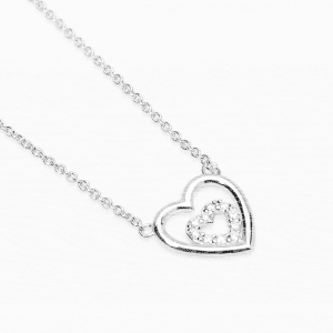 Mabina Halskette Herz Labor Diamanten Silber 925 My...