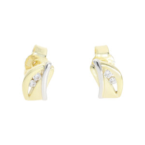 Ohrstecker Gold 333 Teilrhodiniert Cubic Zirkonia...