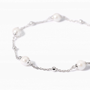 Mabina Armband Silber 925 mit Kugeln & synth. Perlen 533938