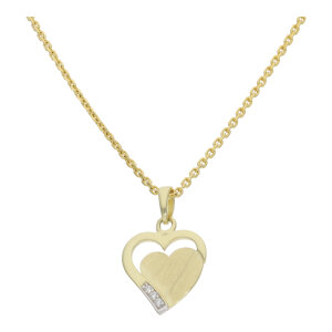 Herz Anhänger Gold 333 Teil rhodiniert Cubic...